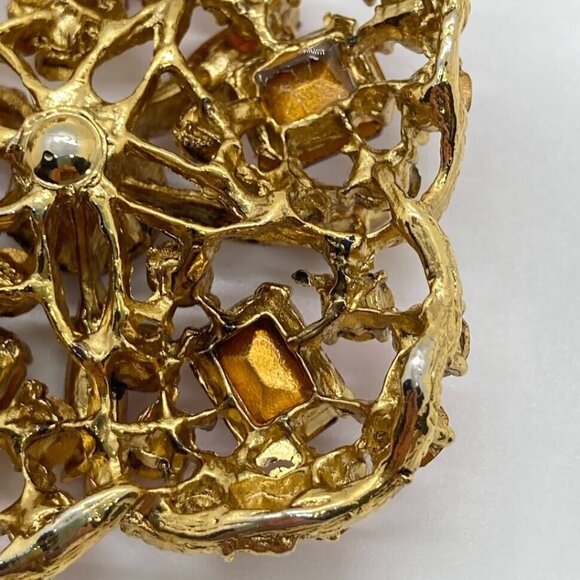 Vintage Pink Crystal Pendant Necklace With Gold Tone Double Rope Chain 30" - Picture 15 of 16